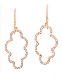18k Rose Gold Small Cloud Diamond Earrings   A Link   Gold (18k )