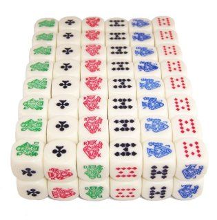 100 (One Hundred) 16mm 6 Sided Poker Dice, Perfect for Poker Games and Card Games. Sports & Outdoors