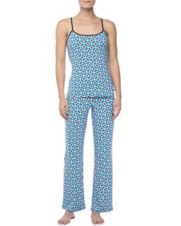 Womens Diamond Print Camisole Pajama Set   Josie   Blue multi (X LARGE)