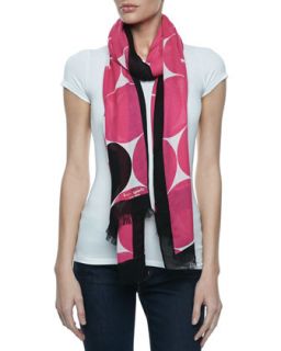 deborah dot print scarf, pink/black   kate spade new york   Black/White (ONE