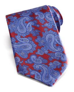 Mens Paisley Tie, Red/Blue   Stefano Ricci   Red/Blue