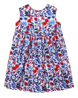Baby Evora Floral Print Sleeveless Dress, Navy   Oscar de la Renta   Navy (18M)