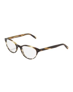 Lilla Thin Cat Eye Fashion Glasses, Cocobolo   Oliver Peoples   Cocobolo