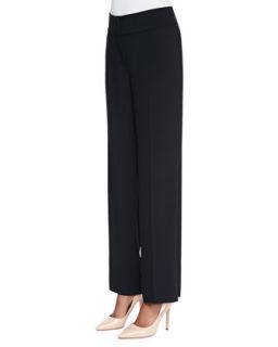 Womens Eco Tropical Suiting Wide Leg Trousers   Eileen Fisher   Black (14)