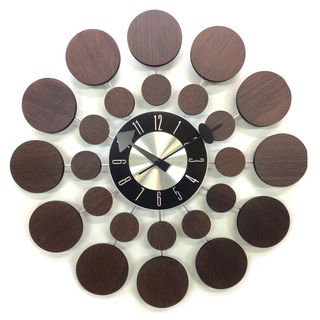 Mid century Wooden 19 inch Starburst Clock