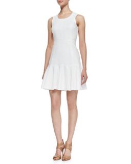 Womens Sleeveless Fit and Flare Dress, White   Ali Ro   Optic white (10)