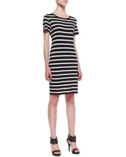 Womens Striped Slub Knit Dress   Lily Aldridge for Velvet   Black (SMALL)