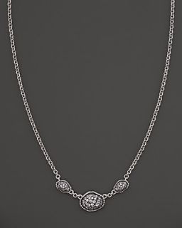 Judith Ripka Sterling Silver "Mercury" Triple Station Necklace With White Sapphires, 17"'s