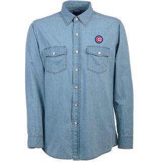 Antigua Chicago Cubs Mens Long Sleeve Chambray Shirt   Size XL/Extra Large,