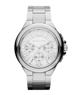 Mid Size Silver Color Stainless Steel Camille Chronograph Watch   Michael Kors  