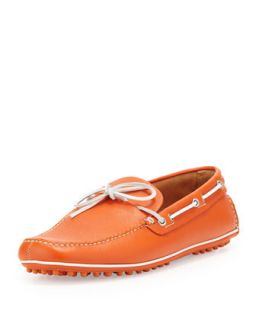 Mens Slip On Driving Shoe, Orange   Car Shoe   Orange (11)