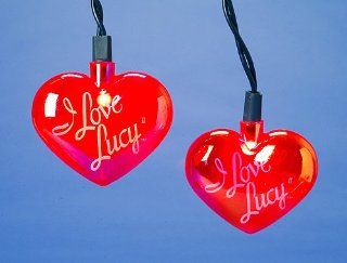 I Love Lucy Iridescent Pink Heart 10 Piece Christmas Light Set  String Lights  Patio, Lawn & Garden
