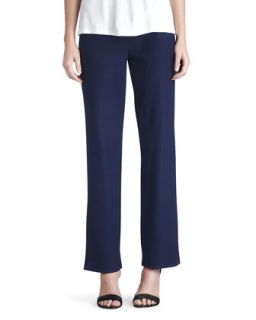 Womens Washable Crepe Straight Leg Pants   Eileen Fisher   Ink (navy) (X LARGE