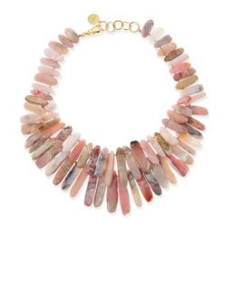 Pink Opal Point Hand Knotted Necklace   Nest   Pink