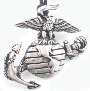 Marines Symbol Pewter Pendant Necklace Jewelry