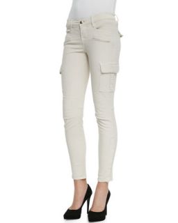 Womens Grayson Skinny Luxe Twill Cargo Pants, Chalk   J Brand Jeans   Chalk