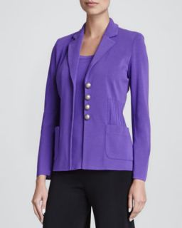 Angelique Four Button Jacket, Womens   Misook   Purple (1X (20W))
