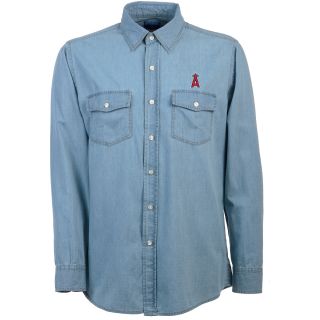 Antigua Los Angeles Angels of Anaheim Mens Long Sleeve Chambray Shirt   Size