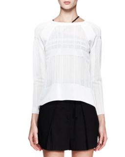 Womens Static Jacquard Knit Pullover   Helmut Lang   White (SMALL)