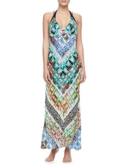 Womens Charlevoid Print Deep V Neck Maxi Coverup Dress   Milly   Multi