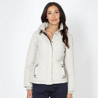 Maine New England Beige short quilted jacket