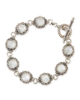 Small Aura Silver & Mother of Pearl Cushion Bracelet   Konstantino  