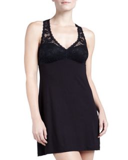 Womens Racie Lace & Jersey Chemise, Black   Cosabella   Black (SMALL)