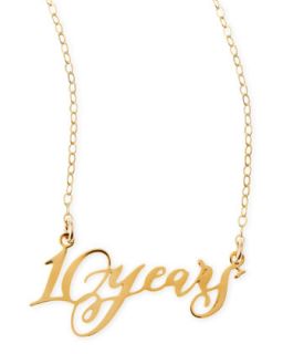 10 Years Anniversary Calligraphy Necklace   Brevity   Gold
