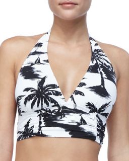 Womens Hawaii Themed Wide Band Halter Top   Tommy Bahama   White/Black (X 