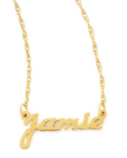 Personalized Gold Name Pendant Necklace   Moon and Lola   Gold