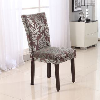 Classic Parson Purple/ Green Damask Dining Chairs (set Of 2)