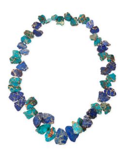 Single Strand Blue Jasper Chunky Necklace   Nest   Turqouise/Blue