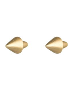 Matte Yellow Gold Plated Cone Stud Earrings   Eddie Borgo   Matte gold