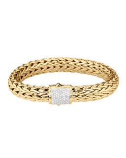 Classic Chain Gold Diamond Bracelet, Large   John Hardy   Gold (LARGE )
