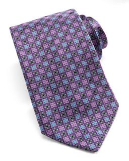 Mens Medallion Square Neat Tie, Purple   Ermenegildo Zegna   Purple
