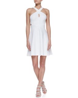 Womens Sleeveless Crisscross Halter Dress   Ali Ro   Optic white (10)