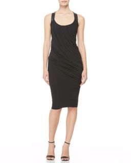 Womens Twisted Leather Strap Tank Dress   Donna Karan   Black (MEDIUM)