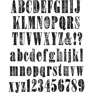 Stampers Anonymous Tim Holtz Large Cling Rubber Stamp Set, Worn Text