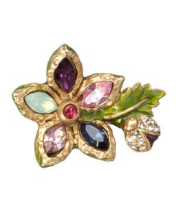 Elise Mini Flower Tack Pin   Jay Strongwater   Multi colors