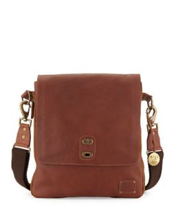 Otto Mens Leather Crossbody Satchel Bag, Cognac   Will Leather Goods