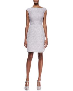 Womens Cap Sleeve Lace Bodice Cocktail Dress, Silver   Kay Unger New York  