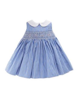 Bengal Stripe Smocked Dress, Blue, 3 12 Months   Ralph Lauren Childrenswear  