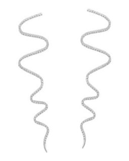 18k White Gold Diamond Snake Earrings   A Link   White (18k )