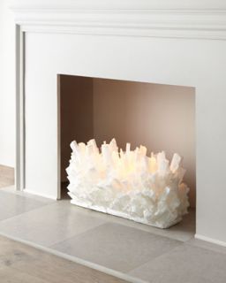 Selenite Fireplace Sculpture 24W   Kathryn McCoy Design   Clear