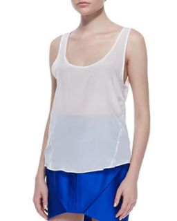 Womens Relaxed Silk Tank, White   Suboo   White (2)