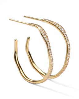 Drizzle #2 Wavy Diamond Gold Hoop Earrings   Ippolita   Gold