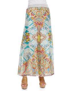 Womens Dandridge Printed Long Skirt   Johnny Was   Multia (MEDIUM (8/10))