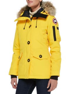 Womens Montebello Parka with Fur Hood   Canada Goose   Pacific blue (SMALL)