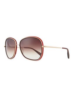Emely Rounded Pillow Sunglasses, Oxblood   Oliver Peoples   Oxblood