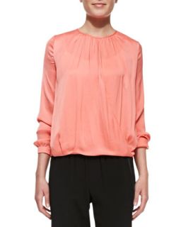 Womens Cross Front Draped Long Sleeve Top   Vince   Coral (10)
